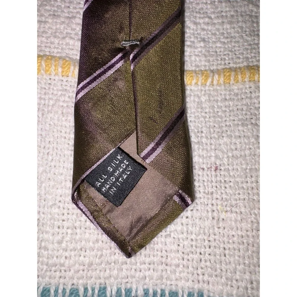 Hart Schnaffer Marx Silk Green and Purple Tie